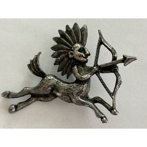 Vintage Sagittarius The Archer With Bow And‎ Arrow Brooch 60's or 70's